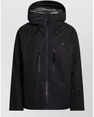 Prada Hooded Jacket Adjustable Drawstrings Zip Pockets - Black