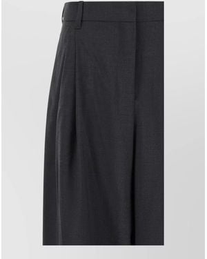 Max Mara Tailored Smmtaro Trousers Belt Loops Pleats - Black