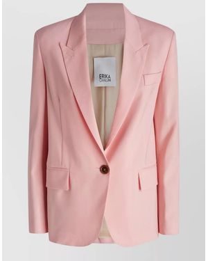 Erika Cavallini Semi Couture Jacket And Gilet Back Vent Notched Lapel - Pink
