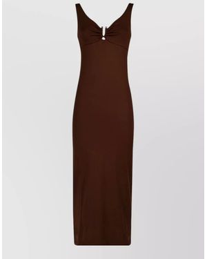 Fisico Dress Front Knot Maxi Scoop Back - Brown