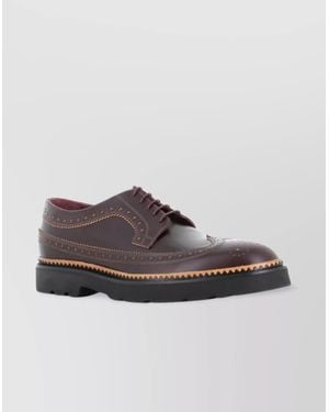 Paul Smith Bordo Lace-Up Brogue Shoes - Brown