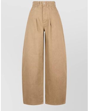 Jacquemus High-Rise Wide-Leg Pants - Natural