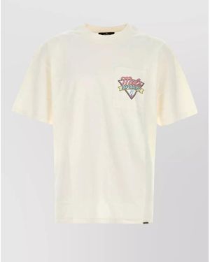 Represent Oversize Cotton T Shirt Graphic Chest Pocket - Natural