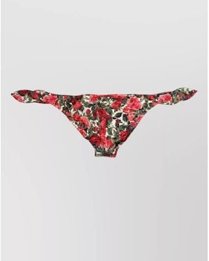 Dolce & Gabbana Floral Print Bikini Bottoms - Red