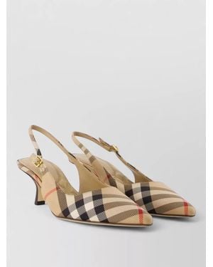 Burberry Nylon Mules - Natural
