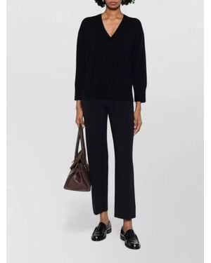 Max Mara Cropped Tailored Pants Featuring Seam Detailing - Black