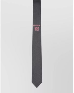 Thom Browne Slim Neck Tie Single Icon Design - White