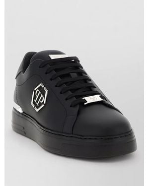 Philipp Plein Leather Low-Top Trainers - Black