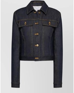 Thom Browne Denim Cropped Jacket - Blue