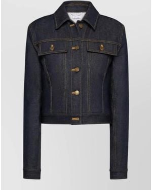Thom Browne Denim Cropped Jacket - Blue