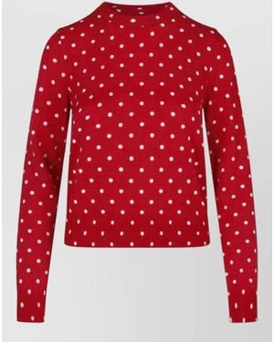 Comme des Garçons Long Sleeve Crew Neck Top Polka Dots - Red