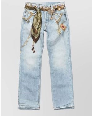 Acne Studios Denim High-Rise Straight-Leg Jeans - Blue