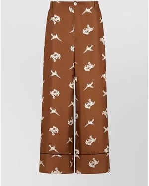 Marni Silk Wide-Leg Trousers - Brown
