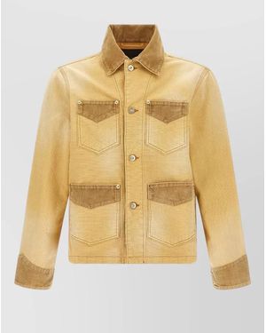Wales Bonner Sierra Jacket Chest Pockets Corduroy Accents - Yellow