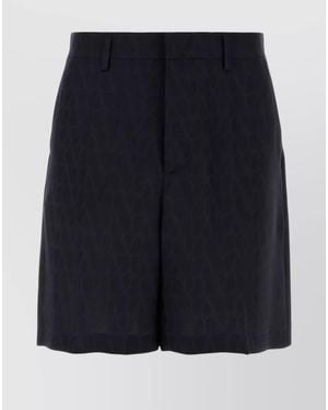 Valentino Garavani Silk Tailored Bermuda Shorts - Blue