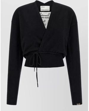 Extreme Cashmere Cashmere Ribbed Wrap Cardigan - Black