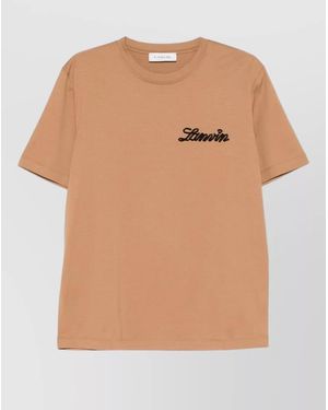 Lanvin Cotton Logo-Print Short-Sleeve T-Shirt - Natural