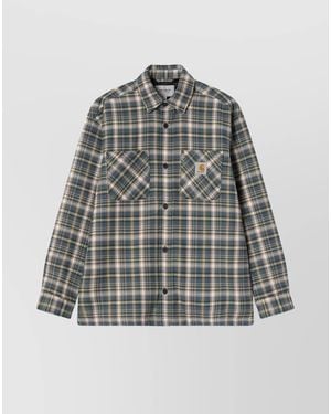 Carhartt Plaid Shirt Jacket Chest Pockets - Gray