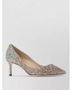 Jimmy Choo Leather Romy 60 Court Shoes Glitter Finish - Multicolour