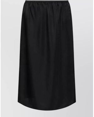 MM6 by Maison Margiela Midi Skirt Artwork Detail Straight Silhouette - Black