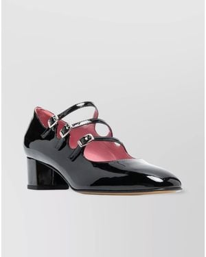 CAREL PARIS Square Toe Patent Block Heel Court Shoes - Multicolour