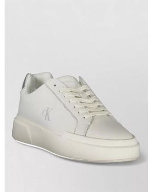 Calvin Klein Leather Lace-Up Sneakers - White