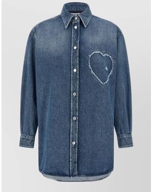 Moschino Cotton Long-Sleeve Shirt - Blue