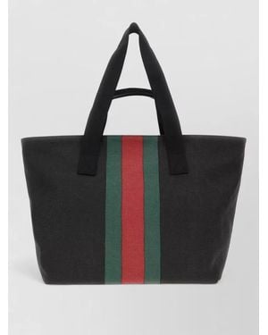 Gucci Canvas Medium Tote Bag - Black