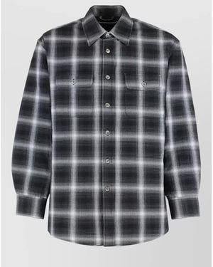 Our Legacy Checked Cotton Long-Sleeve Shirt - Grey