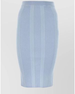 Bottega Veneta Cotton Pencil Skirt - Blue