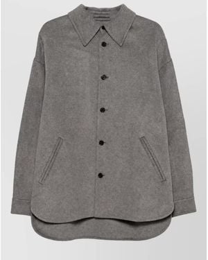 Acne Studios Cashmere Blend Single Breasted Coat - Grey