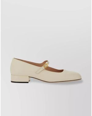 Bally Leather Court Shoes - Natural