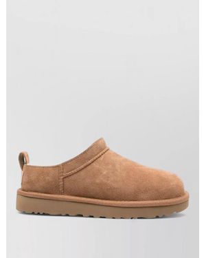 UGG Slippers Round Toe Flat Sole Pull Tab - Brown