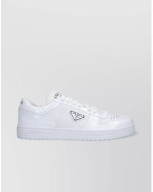Prada Low Top Perforated Toe Sneakers - White