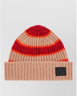 Paul Smith Ribbed Mohair Beanie - Red