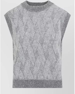 Peserico Knit Gilet Cable Pattern Casual Style - Grey