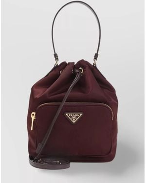 Prada Bucket Recycled Nylon Bucket Bag - Red