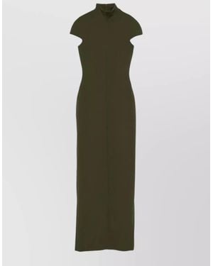 Solace London High Neck Cap Sleeve Maxi Dress - Green