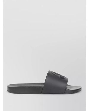 Moncler Basile Slide Sandals Anatomical Strap Logo - Gray