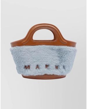 Marni Tropicalia Micro Leather Crossbody Bag - Blue