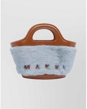 Marni Tropicalia Micro Leather Crossbody Bag - Blue