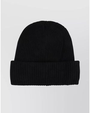 Pinko Cashmere Blend Ribbed Beanie - Black