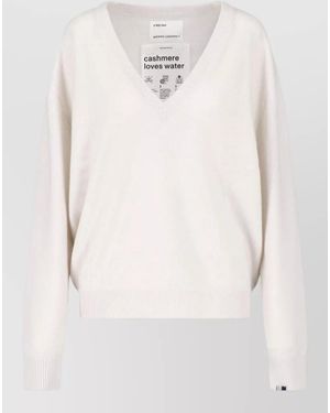 Extreme Cashmere Cashmere V-Neck Ribbed Jumper - White