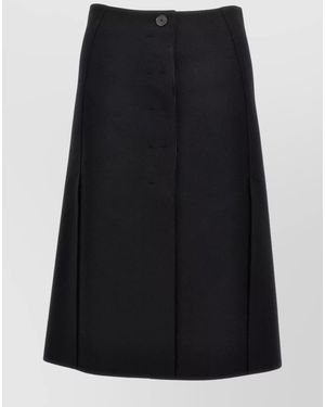 Lanvin Wool Blend A-Line Skirt - Black