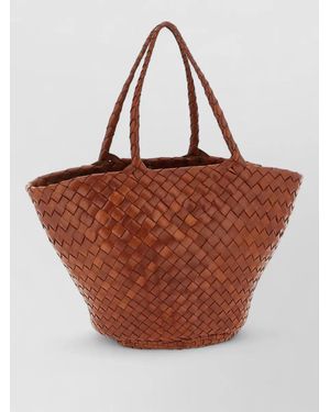 Dragon Diffusion Egola Tote Bag Dual Handles Weave - Brown