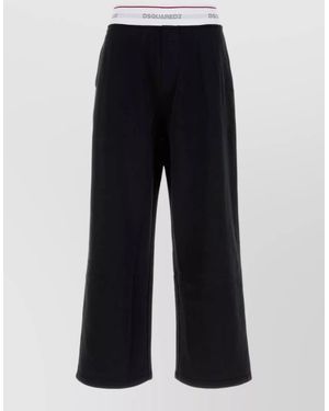 DSquared² Cotton Wide-Leg Joggers - Blue