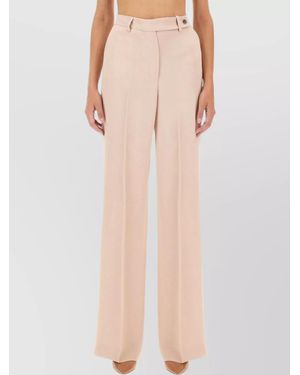 Kiton Satin Regular-Fit Wide-Leg Trousers - Pink
