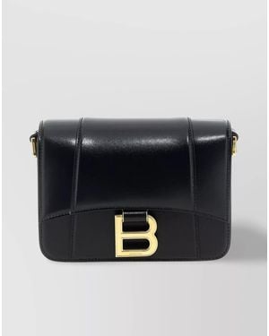 Balenciaga Hourglass Small Leather Crossbody Bag - Blue