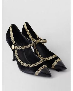 Dolce & Gabbana Velvet Mary Jane Court Shoes Accents - Black