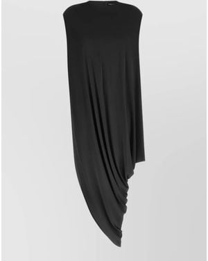 Tom Ford Asymmetric Hem Draped Sleeveless Cap Top - Black